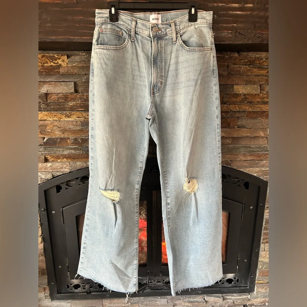 HUDSON Jolene Wide Leg Distressed Jeans‎ 28 6/8 NWT